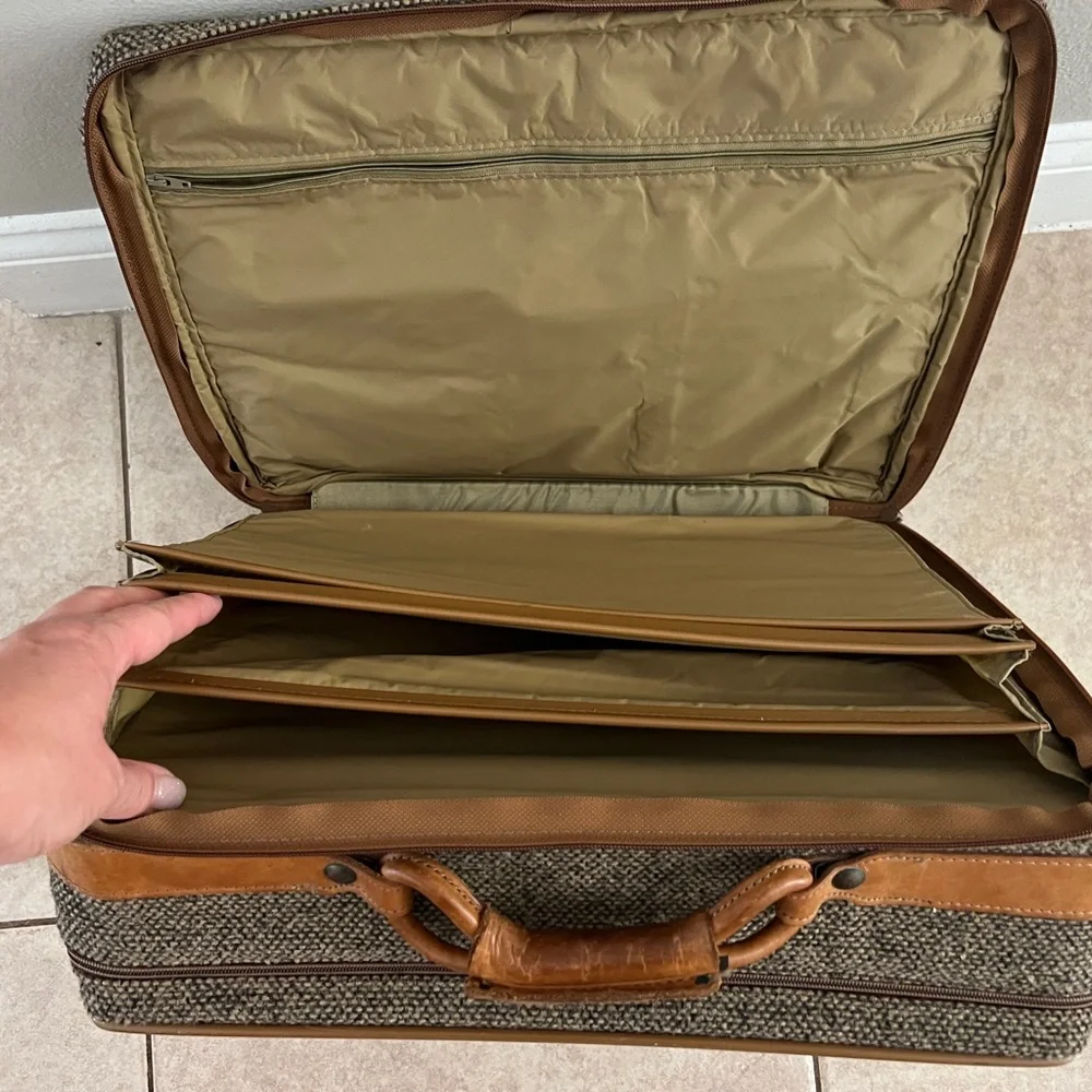 Vintage Hartmann Tweed Leather Suitcase